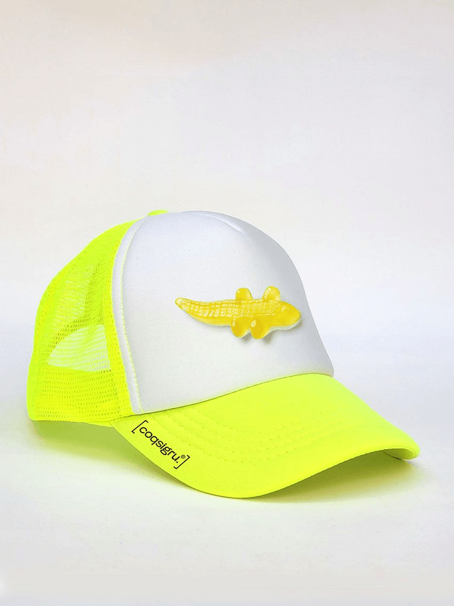 CASQUETTE TRUCKER_ADULTE_JAUNE_FLUO_CROCO