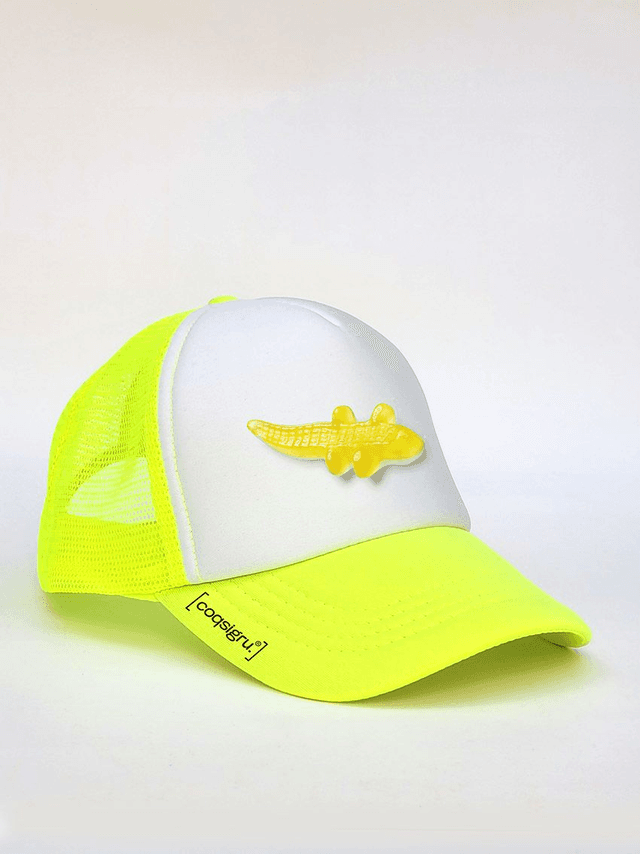 CASQUETTE TRUCKER_ADULTE_JAUNE_FLUO_CROCO